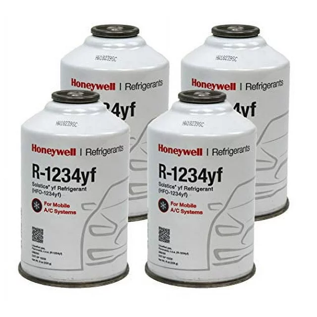 R-1234yf 4 x 8oz Cans HD Brass Honeywell R-1234yf 4 x 8oz Cans HD Brass Honeywell